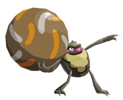  ball commentary english_commentary everyp0ke full_body highres holding holding_ball no_humans one_eye_closed pokemon pokemon_(creature) pokemon_focus rellor simple_background solo standing white_background 