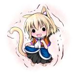  animal_ears blonde_hair cat_ears cat_tail chibi extra_ears hoshizuki_(seigetsu) hoshizuki_(seigetu) kemonomimi_mode mizuhashi_parsee open_mouth puru-see scarf solo tail touhou trembling 