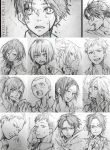  6+boys 6girls annie_leonhardt armin_arlert bertholt_fubar christa_renz conny_springer eren_jaeger graphite_(medium) hanji_zoe jean_kirchstein mikasa_ackerman multiple_boys multiple_girls reiner_braun sasha_browse shingeki_no_kyojin traditional_media yamako_(artist) ymir_(shingeki_no_kyojin) 