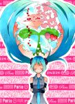  aqua_hair bad_id balloon campanella_(vocaloid) closed_eyes crossed_arms detached_sleeves eyes_closed floating_hair hatsune_miku heart hello_planet_(vocaloid) highres long_hair necktie paper_airplane plant puzzle shuumatsu_ga_yattekuru!_(vocaloid) smile solo twintails very_long_hair vocaloid 