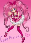  blue_eyes character_name cure_melody frills houjou_hibiki long_hair magical_girl pink_hair precure ryuminuu solo suite_precure thigh-highs thighhighs twintails 
