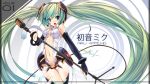  16:9 absolute_cleavage alternate_costume blue_eyes breasts bridal_gauntlets center_opening duplicate elbow_gloves fingerless_gloves gloves green_hair hatsune_miku hatsune_miku_(append) highres long_hair microphone microphone_stand midriff miku_append navel necktie open_mouth revealing_clothes revision solo torisan twintails very_long_hair vocaloid vocaloid_append wallpaper 