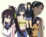  akiyama_mio amakusa_shino black_hair blue_eyes brown_eyes crossover green_eyes hikasa_youko infinite_stratos k-on! kore_wa_zombie_desu_ka? kumashiro_maya long_hair midriff multiple_girls navel saitoyu00 seikimatsu_occult_gakuin seitokai_yakuindomo seiyuu_connection seiyuu_joke seraphim_(kore_wa_zombie_desu_ka?) shinonono_houki very_long_hair 