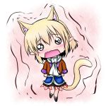  animal_ears blonde_hair cat_ears cat_tail chibi extra_ears fang hoshizuki_(seigetsu) hoshizuki_(seigetu) kemonomimi_mode mizuhashi_parsee open_mouth puru-see scarf solo tail tears touhou trembling 