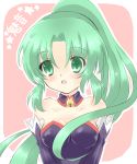  chiaki. green_eyes green_hair highres higurashi_no_naku_koro_ni long_hair ponytail sonozaki_mion sonozaki_shion waitress 