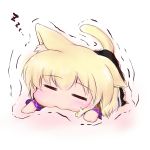  animal_ears blonde_hair cat_ears cat_tail chibi extra_ears hoshizuki_(seigetsu) kemonomimi_mode minigirl mizuhashi_parsee puru-see scarf sleeping solo tail touhou trembling 