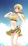  as-special bikini_skirt blonde_hair charlotte_dunois hip_bones infinite_stratos long_hair navel ponytail satou_atsuki skirt solo swimsuit 