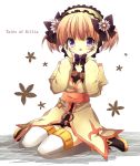  :o belt bow brown_hair choker coat flower hair_flower hair_ornament hair_ribbon hairband hands_on_face jewelry kneeling leia_roland purple_eyes ribbon shoes short_hair short_twintails solo surprised tales_of_(series) tales_of_xillia thigh-highs thighhighs twintails violet_eyes yukiyukidaihuku 