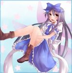  boots bow dress hair_bow ram_hachimin solo star_sapphire touhou wings 