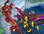  armor battle code_geass comic crossover epic foxxfireart iron_man lelouch_lamperouge marvel mecha shinkirou sunrise 