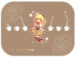  artist_request beret blonde_hair corset cup detached_sleeves drill_hair hat magical_girl mahou_shoujo_madoka_magica skirt smile solo source_request stars tomoe_mami yellow_eyes 