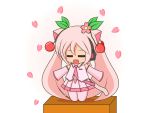  animal_ears catgirl cherry_blossoms chibi hatsune_miku headphones sakura_miku suzunonaruki tail vector vocaloid white 