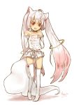 bare_shoulders bin_tang_li choker contract elbow_gloves gloves gradient_hair kyubey kyuubee long_hair mahou_shoujo_madoka_magica make_a_contract multicolored_hair paper personification red_eyes skirt tail thigh-highs thighhighs translated translation_request trap 