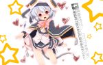  alternate_costume blush bow cape cosplay hat heart highres jewelry magical_girl mouse_tail nazrin pendant red_eyes short_hair silver_hair solo tail touhou yofukashi 