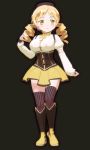  3d animated animated_gif ass blonde_hair censored fingerless_gloves gif gloves hat hat_feather kyubey kyuubee mahou_shoujo_madoka_magica myuranran ringlets seismic skirt solo thigh-highs thighhighs tomoe_mami yellow_eyes 