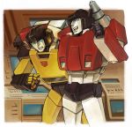  ai-eye autobot machine mecha no_humans oldschool open_mouth robot science_fiction sideswipe signature smile sunstreaker transformers 