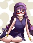  akemi_homura ami_(mahou_shoujo_madoka_magica) braid cat glasses hairband highres long_hair mahou_shoujo_madoka_magica spoilers sunglasses 