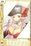  ascot bow breasts bustier captain_liliana cleavage frills hat highres jolly_roger large_breasts lingerie long_hair morisawa_haruyuki pink_eyes pink_hair pirate pirate_hat queen&#039;s_blade queen&#039;s_blade_rebellion queen's_blade queen's_blade_rebellion reflection ribbon skull_and_crossbones skull_and_crossed_swords solo sword underwear very_long_hair weapon 