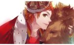  1boy crown green_eyes haruki_naoshi leo lion orange_hair profile red_hair redhead solo starry_sky_(game) yellow_eyes zodiac 