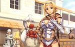  apple blonde_hair elina food queen&#039;s_blade queen's_blade reina 