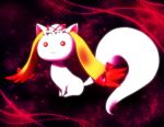  :3 fusion hat kyubey kyuubee mahou_shoujo_madoka_magica no_humans parody red_eyes sitting solo touhou yakumo_yukari yube_(skyhacker) 