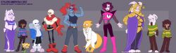  2025 2d 2others 3girls 6boys alphys ambiguous_gender animal_ears animal_nose anthro arm_at_side armor artist_name asgore_dreemurr asriel_dreemurr bandaid bandaid_on_face bandaid_on_knee bandaid_on_nose barefoot beard belt black_eyepatch black_shorts black_tank_top blonde_hair blue_eyes blue_hood blue_jacket blue_pants blue_shorts blue_skin blue_sweater body_fur bolttheman boots border breasts brothers brown_boots brown_gloves brown_hair brown_pants brown_shirt brown_shorts buck_teeth buckle cape chara_(undertale) child clenched_hand cloak coat collared_shirt colored_sclera colored_skin colored_teeth commentary contrapposto crown delta_rune_(symbol) delta_rune_print digital_media dinosaur dinosaur_girl double_horizontal_stripe double_vertical_stripe drawstring droopy_ears ear_fins english_commentary everyone eyelashes eyepatch face_markings facial_hair fangs female fewer_digits fingerless_gloves fins fish fish_girl floppy_ears flower flower_in_hair flowey_(undertale) freckles frisk_(undertale) full_body fur-trimmed_jacket fur_trim furry furry_female furry_male glasses gloves goat goat_boy goat_ears goat_girl goat_horns goat_tail green_eyes green_shirt green_sweater grey_background grey_border half-closed_eyes hand_on_own_chest hand_on_own_hip hand_up hands_in_pockets hands_on_own_thigh head_fins heart_necklace height_difference heterochromia high_ponytail highres hollow_eyes hood hood_down hooded_jacket hooded_sweater horizontal-striped_clothes horns human humanoid jacket jewelry king lab_coat lace-up_boots leaf lineup lizard lizard_girl lizard_tail long_hair long_sleeves male mammal midriff monster monster_boy monster_girl multiple_boys multiple_girls multiple_others navel necklace one_eye_closed open_clothes open_jacket orange_eyes own_hands_together pants pantyhose pantyhose_under_shorts papyrus_(undertale) pauldrons pink_slippers pink_stripes plant ponytail print_armor print_robe purple_cloak purple_pantyhose purple_robe red_boots red_cape red_eyes red_gloves red_hair reptile reptile_girl reptile_tail robe sans_(undertale) scalie sharp_teeth shirt short_hair short_sleeves shorts siblings simple_background single_horizontal_stripe skeleton skin_fangs slippers slit_pupils smile socks spikes spiral_eyes standing star_(symbol) striped_clothes striped_shirt striped_shorts striped_sleeves striped_sweater sweater tail tail_tuft tank_top teeth tongue tongue_out toriel torn_cape torn_clothes torn_pantyhose torn_tank_top turtleneck turtleneck_robe turtleneck_sweater two-tone_shirt two-tone_sweater undead undertale undyne utdr_(toby_fox) vertical-striped_clothes vertical-striped_shorts watermark white_armor white_coat white_fur white_horns white_sleeves white_socks white_stripes white_sweater wide_image yellow_flower yellow_sclera yellow_skin yellow_stripes yellow_teeth 