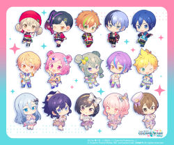  1other 25-ji_meiko 25-ji_nightcord_de._(project_sekai) 6+boys 6+girls :d ;) akiyama_mizuki aoyagi_touya artist_name asahina_mafuyu azusawa_kohane balloon_hair_ornament beanie black_pants black_shirt blonde_hair blue_eyes blue_shoes blush bow brown_eyes candy_hair_ornament chibi chibi_only commentary_request company_name copyright_logo copyright_notice double_bun dress ear_piercing food-themed_hair_ornament frilled_dress frills gradient_hair green_hair grey_eyes hair_between_eyes hair_bow hair_bun hair_ornament hat highres jacket kagamine_len kaito_(vocaloid) kamishiro_rui kusanagi_nene leo/need_len logo meiko_(vocaloid) multicolored_hair multiple_boys multiple_girls official_alternate_costume official_alternate_hairstyle official_art one_eye_closed ootori_emu pants piercing ponytail project_sekai purple_hair purple_shoes red_hair red_hat red_shoes sample_watermark secret_distance_(project_sekai) shinonome_akito shinonome_ena shiraishi_an shirt shoes shorts side_ponytail side_up_bun smile smile_of_dreamer_(project_sekai) spiky_hair split-color_hair stray_bad_dog_(project_sekai) streaked_hair tenma_tsukasa two-tone_hair violet_eyes vivid_bad_squad_(project_sekai) vivid_bad_squad_kaito vocaloid watermark web_address white_bow white_shorts wonderlands_x_showtime_(project_sekai) yellow_eyes yoisaki_kanade yumenouchi_chiharu 