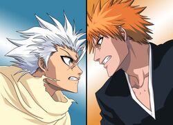  bleach hitsugaya_toushirou kurosaki_ichigo male vector 