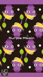  colored_skin commentary flower hat highres leaf looking_at_viewer meme_(sleepsheep) no_humans no_mouth pikmin_(creature) pikmin_(series) pikmin_bloom purple_pikmin purple_skin wario wario_land yellow_hat 