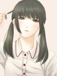  black_hair blush face hair_grab long_hair open_mouth original payot peyot pipette_(artist) solo 