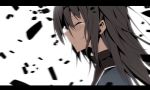  akemi_homura black_hair closed_eyes eyes_closed face letterboxed long_hair mahou_shoujo_madoka_magica profile sea_(lordofk) smile solo tears 