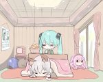  &gt;_&lt; 4boys 4girls :3 =_= animal_ears basket blonde_hair blue_hair blush bow brother_and_sister calendar calendar_(object) cat_ears chibi closed_eyes cool-kyou_shinja curtains dog_ears eating eyes_closed food fruit green_hair hair_bow hair_ornament hairband hatsune_miku kagamine_len kagamine_rin kaito kemonomimi_mode kotatsu kuuru_kyou_shinja light long_hair lying megurine_luka multiple_boys multiple_girls no_mouth no_nose open_mouth pink_hair room shiteyan&#039;yo shiteyan'yo short_hair siblings sitting sleeping smile table takoluka television twins twintails vocaloid white_hair window x3 yowane_haku 