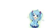  blue_eyes chibi green_hair hatsune_miku long_hair nashi_rin twintails vocaloid white 