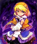  arm_warmers blonde_hair bust green_eyes kogiso mizuhashi_parsee pointy_ears short_hair solo touhou 