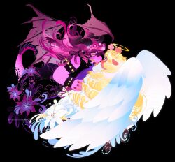  2girls angel angel_wings antlers armlet bracelet deer_girl deltarune dragon_girl dragon_horns dragon_tail furry furry_female furry_with_furry highres holding_hands horns jewelry looking_at_another mmmmmmrmn multiple_girls noelle_holiday noelle_holiday_(dark_world) purple_hair reindeer_girl reptile_girl smile spiked_armlet spiked_bracelet spikes susie_(dark_world)_(deltarune) susie_(deltarune) tail utdr_(toby_fox) white_wings wings yuri 