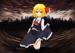  :o ascot blonde_hair brooch city dress frills hair_ribbon jewelry open_mouth red_eyes ribbon rumia shuuhei_(artist) skirt skirt_lift solo the_embodiment_of_scarlet_devil touhou youkai 