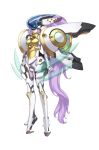 ar_tonelico ar_tonelico_iii armor frown gust helmet highres long_hair nagi_ryou official_art ponytail purple_hair simple_background solo tilia transparent_background very_long_hair 