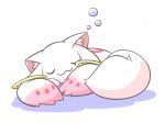  kyubey kyuubee mahou_shoujo_madoka_magica nettsu-_(sinker-ball) no_humans simple_background sleeping 