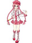  boots braid cross-laced_footwear glasses hat hello_kitty long_hair lucia necktie pangya pink_eyes pink_hair transparent_background twin_braids very_long_hair 