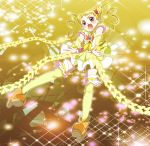  angry bike_shorts blonde_hair blush brooch brown_eyes butterfly chizumayo cure_lemonade double_bun dress earrings flower gloves hair_flower hair_ornament jewelry kasugano_urara long_hair magic magical_girl open_mouth precure red_rose rose shoes shorts_under_skirt solo sparkle thigh-highs thighhighs tongue twintails yellow yellow_background yellow_dress yellow_legwear yellow_thighhighs yes!_precure_5 