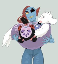  2018 2bori1 2d 3girls animal_ears animal_nose anthro arachnid arthropod arthropod_girl barefoot black_eyepatch black_hair black_pantyhose black_sclera black_tank_top blouse blue_pants blue_skin body_fur boots bow breasts carrying carrying_person colored_sclera colored_skin colored_teeth delta_rune_(symbol) delta_rune_print digital_media droopy_ears ear_fins extra_arms extra_eyes eyepatch fangs female female_only fins fish fish_girl floppy_ears furry furry_female goat goat_ears goat_girl goat_horns grey_background hair_bow hands_on_own_chin head_fins high_ponytail highres horns long_hair long_sleeves mammal monster monster_girl muffet multiple_girls pants pantyhose pantyhose_under_shorts ponytail princess_carry print_robe puffy_short_sleeves puffy_shorts puffy_sleeves purple_robe purple_skin red_blouse red_boots red_bow red_hair red_romper robe romper sharp_teeth short_twintails shorts simple_background skin_fangs slit_pupils spider spider_girl tank_top teeth third-party_source toriel trio twintails undertale undyne utdr_(toby_fox) white_fur white_horns white_sleeves yellow_sclera yellow_teeth 