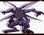  digimon digimon_adventure extra_arms horn insect_wings kabuterimon letterboxed monster multiple_arms multiple_wings nijiirosekai no_humans open_mouth satsuki_mei_(sakuramochi) shadow sharp_teeth solo tongue wings 