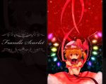  artist_request blonde_hair character_name flandre_scarlet hat holding laevatein looking_at_viewer red_eyes ribbon short_hair slit_pupils solo the_embodiment_of_scarlet_devil touhou wallpaper wings 