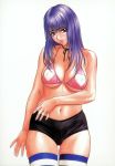  bikini black_shorts chichinoe_plus highres inoue_takuya purple_hair swimsuit 