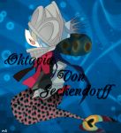  blue_hair bow crown lowres mahou_shoujo_madoka_magica mermaid monster_girl oktavia_von_seckendorff open_mouth personification rinsei 