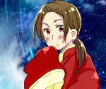  axis_powers_hetalia bad_id blush brown_eyes brown_hair china_(hetalia) chinese_clothes long_sleeves lowres male ponytail solo 