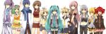  ahoge akita_neru aqua_eyes aqua_hair blonde_hair blue_eyes blue_hair brown_hair detached_sleeves drill_hair everyone goggles goggles_on_head green_eyes green_hair gumi hair_ornament hair_ribbon hairclip hatsune_miku headphones highres ichinose_yukino kagamine_len kagamine_rin kaito kamui_gakupo kasane_teto long_hair megurine_luka meiko midriff navel necktie pink_hair purple_hair red_eyes red_hair redhead ribbon short_hair silver_hair simple_background skirt smile thighhighs twintails utau vocaloid yowane_haku yukinosetsu 