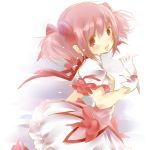  bad_id blush bubble_skirt gloves kaname_madoka looking_back magical_girl mahou_shoujo_madoka_magica open_mouth pink_eyes pink_hair short_hair sketch tears twintails white_gloves x1213hide 