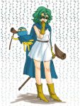  boots cape circlet cosplay curly_hair dragon_quest dragon_quest_iii dragon_quest_iv dress gloves green_hair heroine_(dq4) hoimi_slime lowres nao_(moji) purple_eyes sage_(dq3) sage_(dq3)_(cosplay) sage_(dq3)_cosplay short_hair staff violet_eyes 