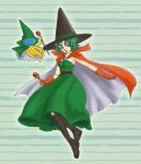  cape cosplay curly_hair dragon_quest dragon_quest_iii dragon_quest_iv dress gloves green_hair hat heroine_(dq4) hoimi_slime mage_(dq3) mage_(dq3)_(cosplay) mage_(dq3)_cosplay nao_(moji) purple_eyes short_hair smile violet_eyes wand wizard_hat 
